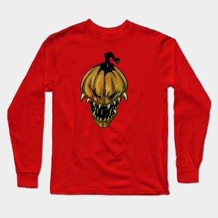 Scary horror Pumpkin face Halloween two Long Sleeve T-Shirt